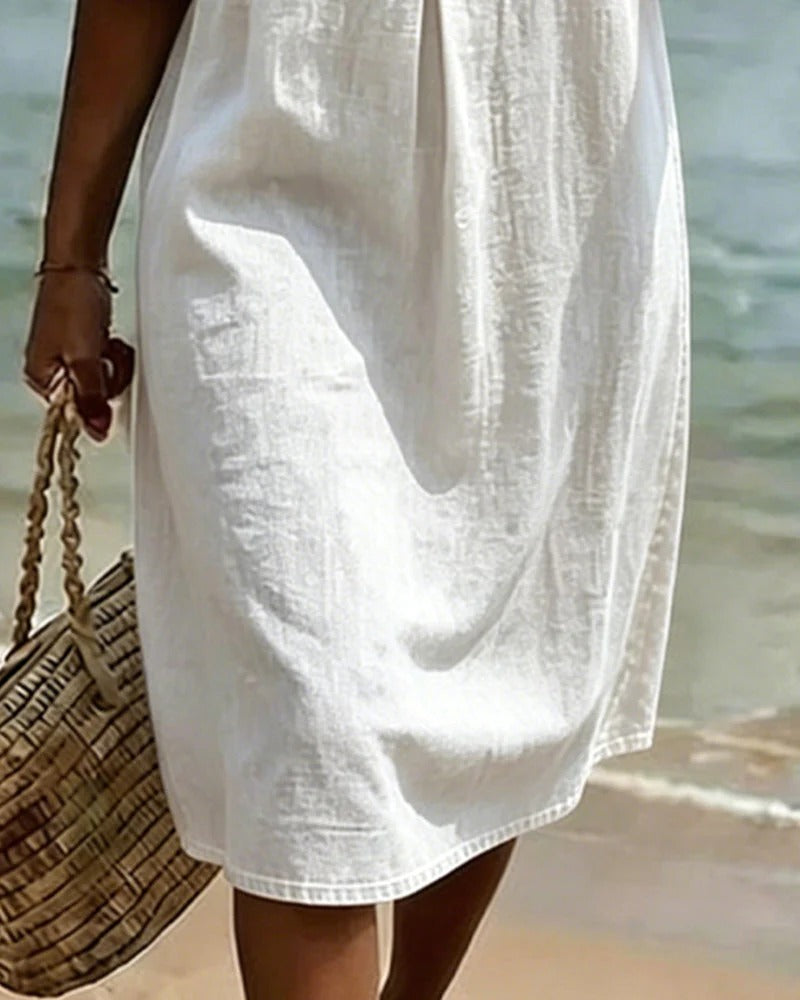 Lotus Leaf Dress with Jean Sleeves
