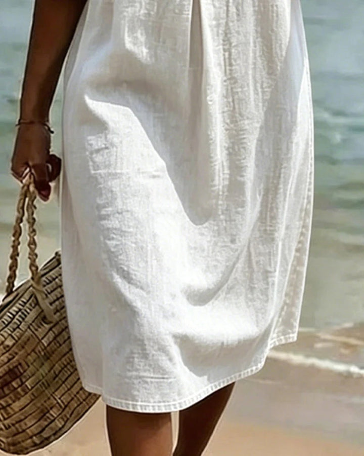 Lotus Leaf Dress with Jean Sleeves