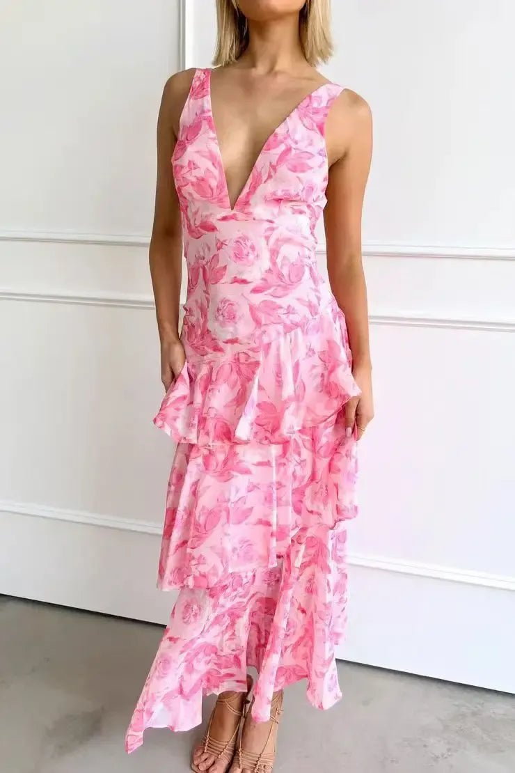 Lisa | Elegant Floral Midi Dress