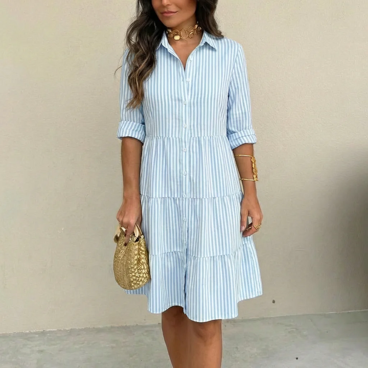 Women's Striped Button-Down Dress