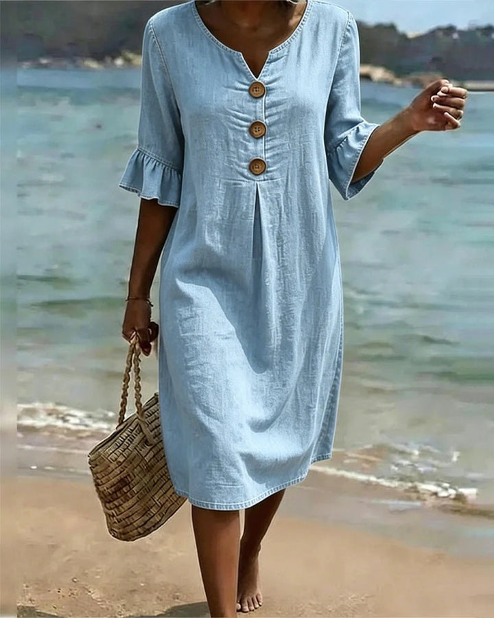 Lotus Leaf Dress with Jean Sleeves
