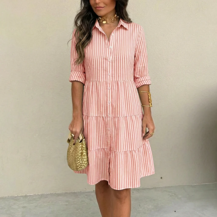 Women's Striped Button-Down Dress