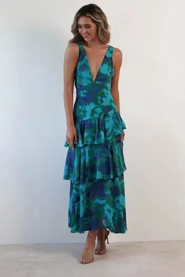 Lisa | Elegant Floral Midi Dress