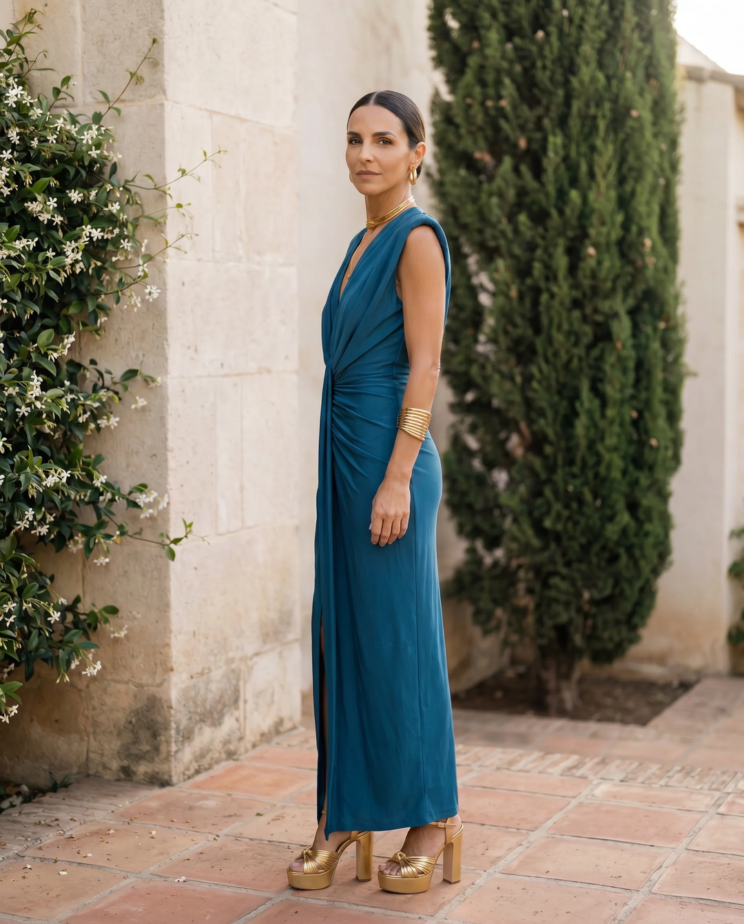 Selena | Fiery Draped Dress