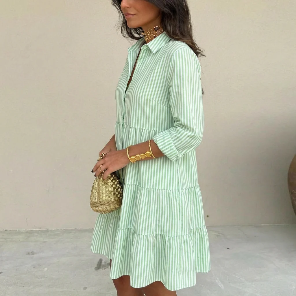 Women's Striped Button-Down Dress