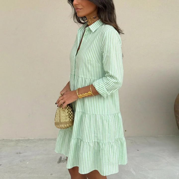 Women's Striped Button-Down Dress