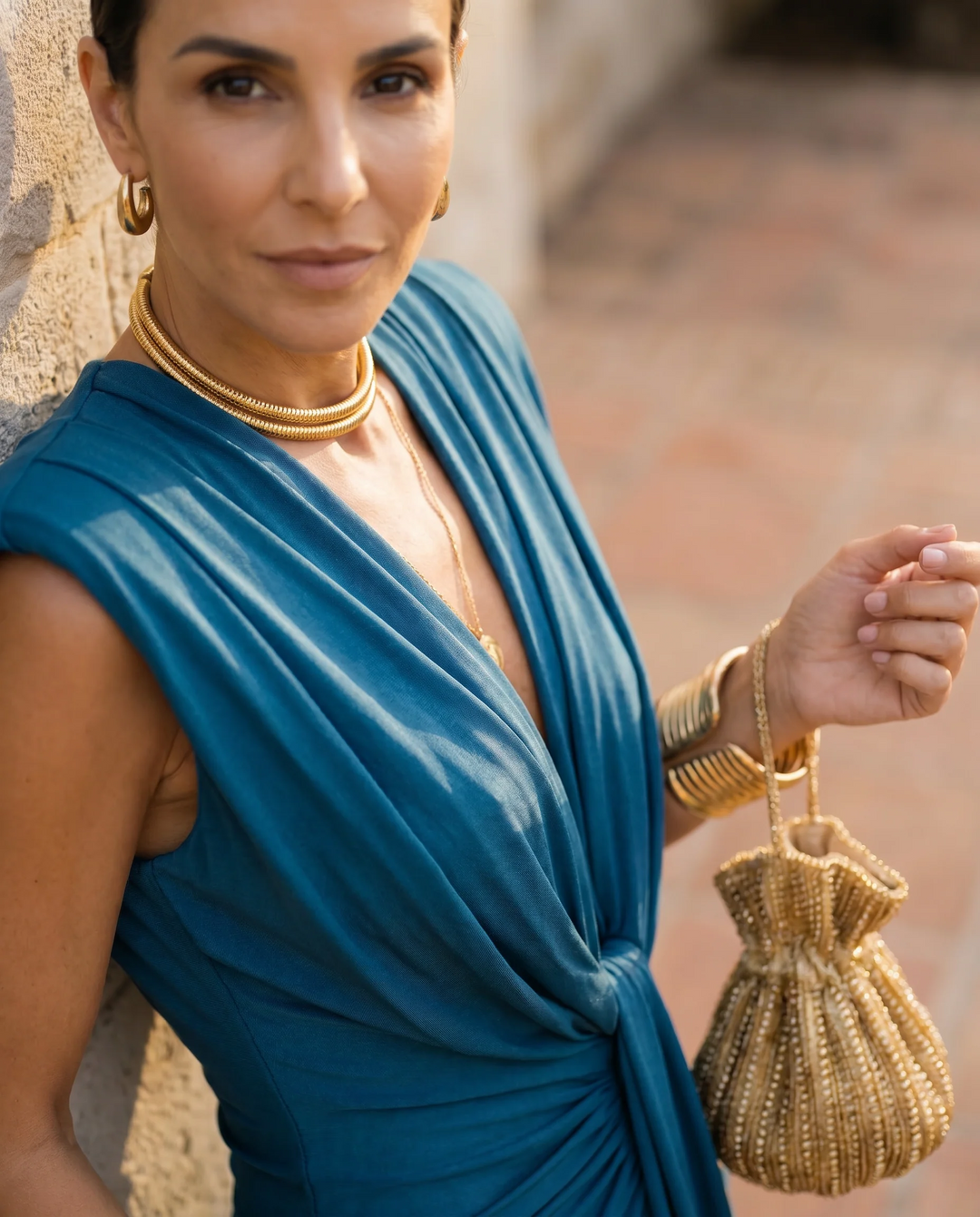 Selena | Fiery Draped Dress