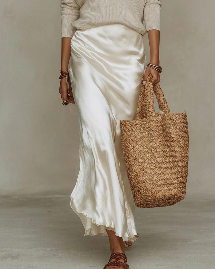 Sienna | Soft Satin Midi Dress with Blouse