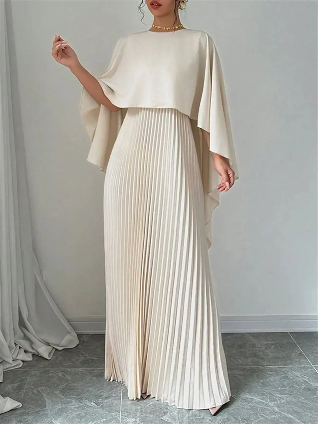 Lyra™ | Bat-Sleeve Elegant Dress