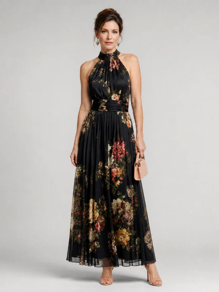 Sior | Floral Halter Neck Midi Dress