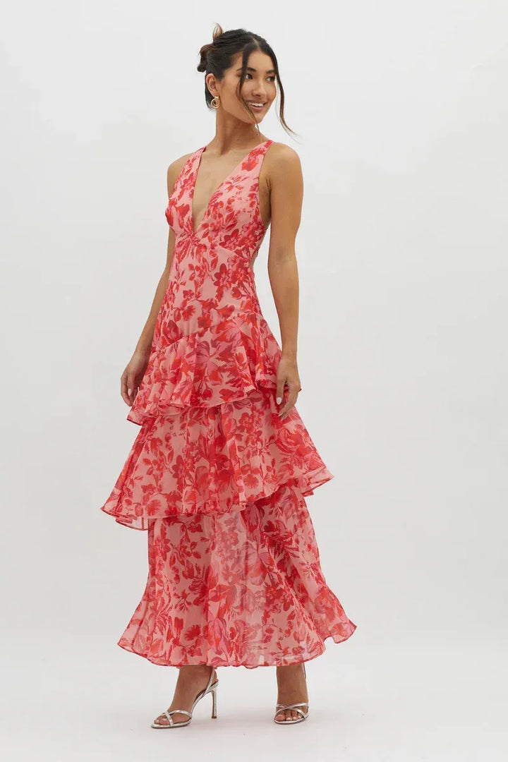 Lisa | Elegant Floral Midi Dress