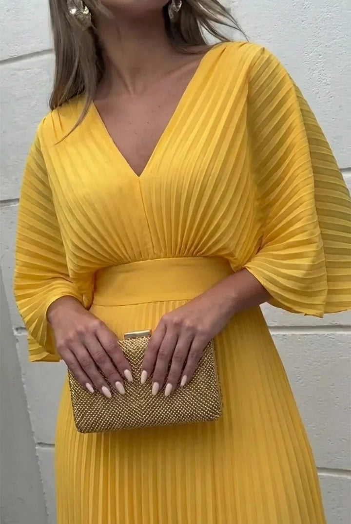 Natalia | Elegant Pleated Maxi Dress
