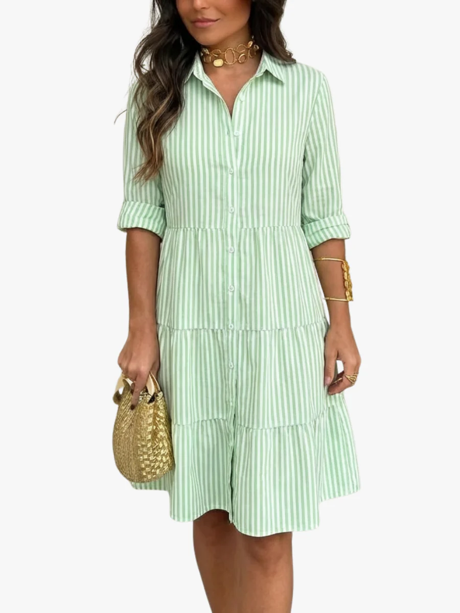 Women's Striped Button-Down Dress