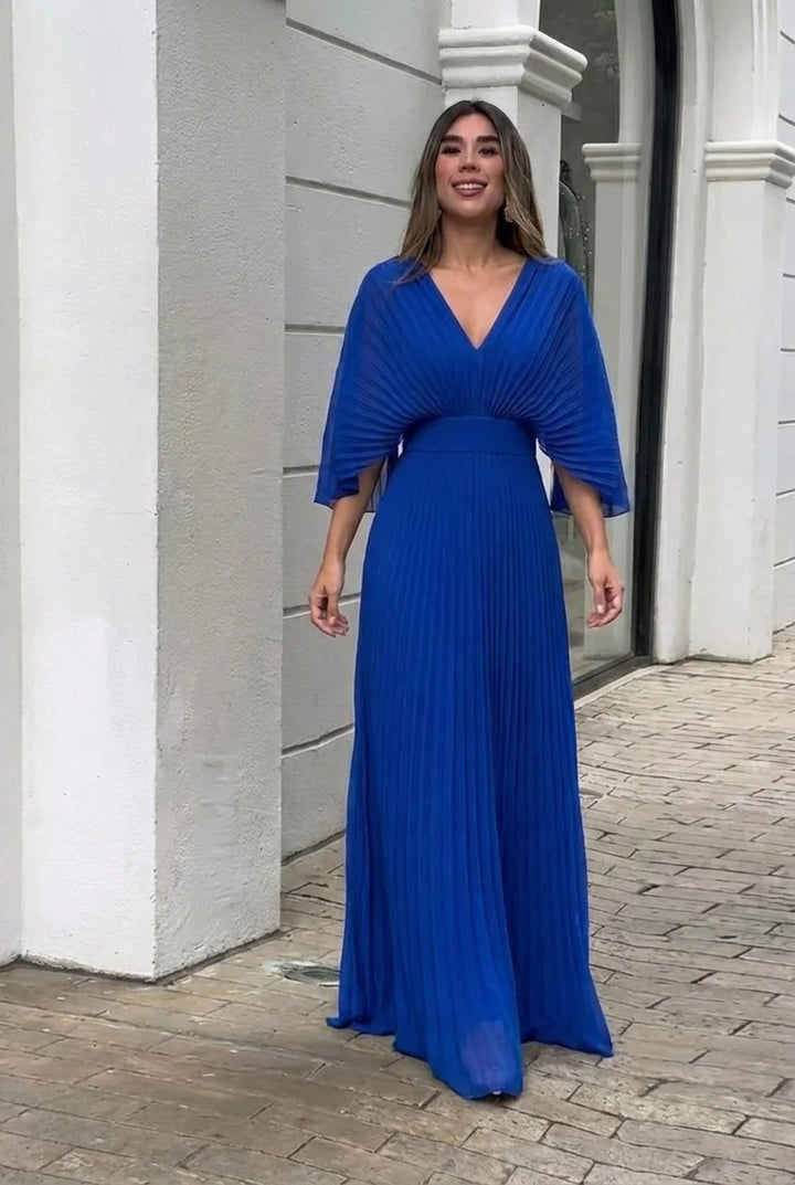 Natalia | Elegant Pleated Maxi Dress