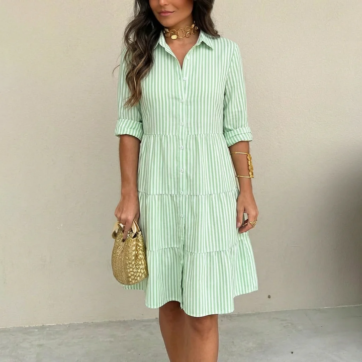 Women's Striped Button-Down Dress