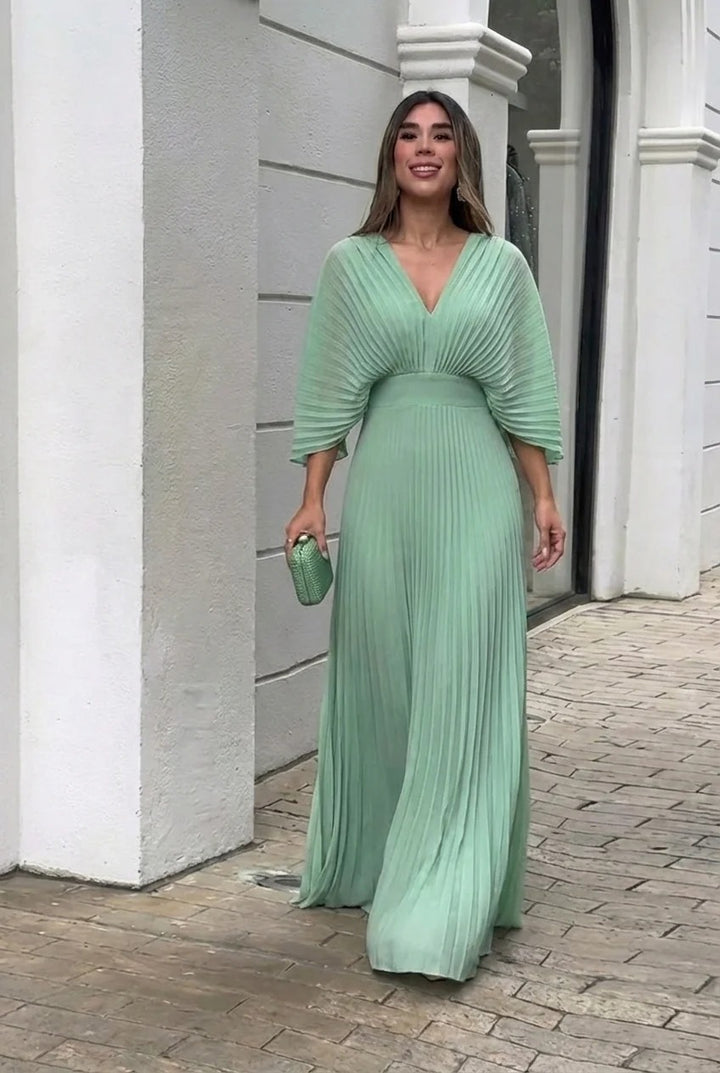 Natalia | Elegant Pleated Maxi Dress
