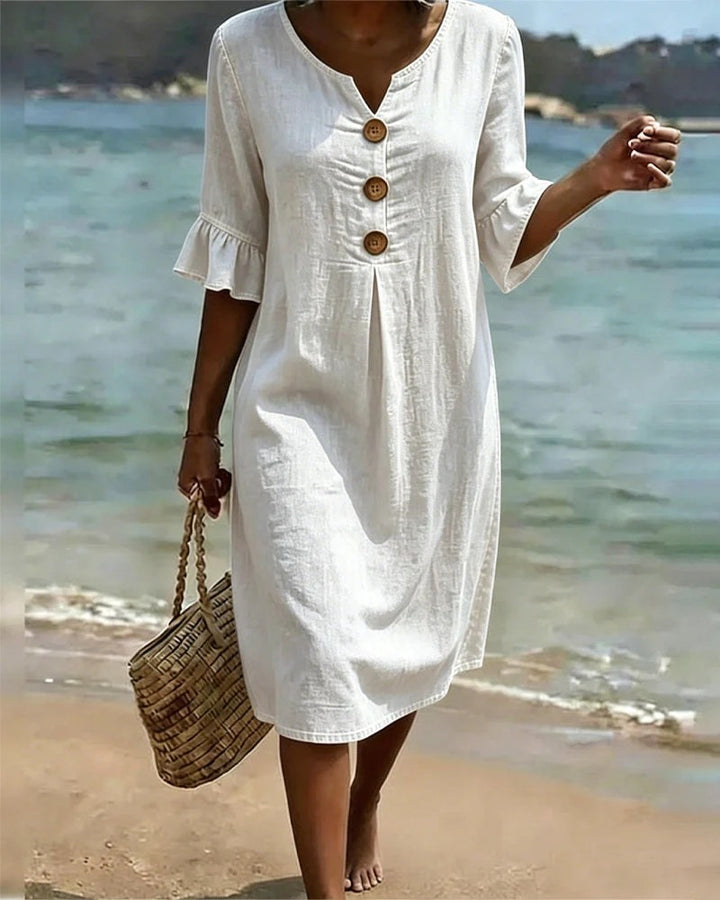 Lotus Leaf Dress with Jean Sleeves