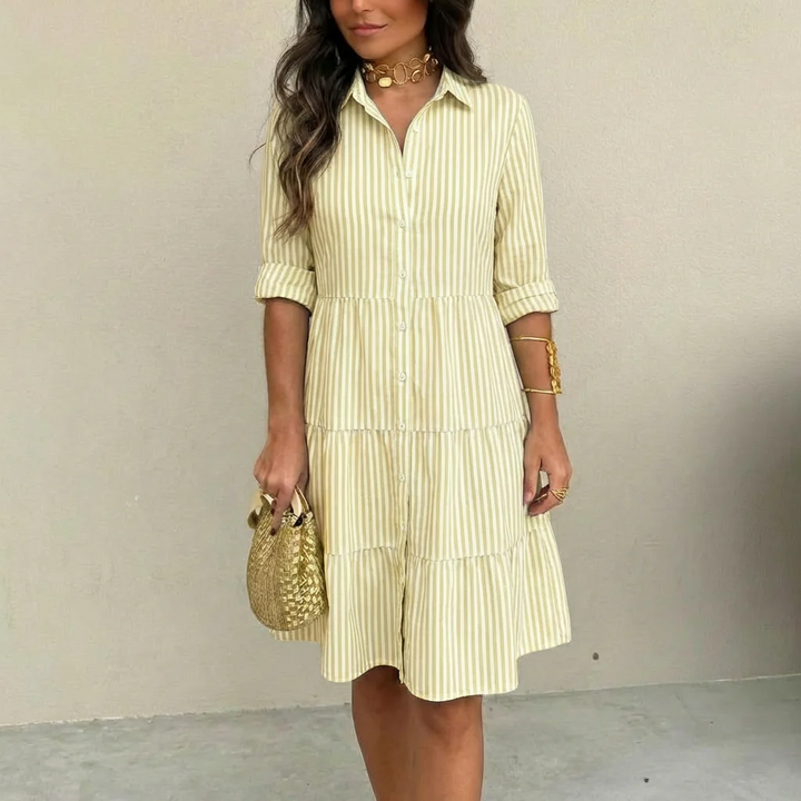 Women's Striped Button-Down Dress