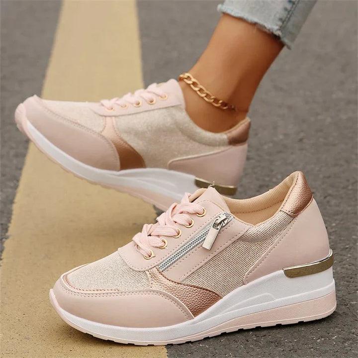 Claire | Orthopedic Lace-Up Sneakers with Side Zipper
