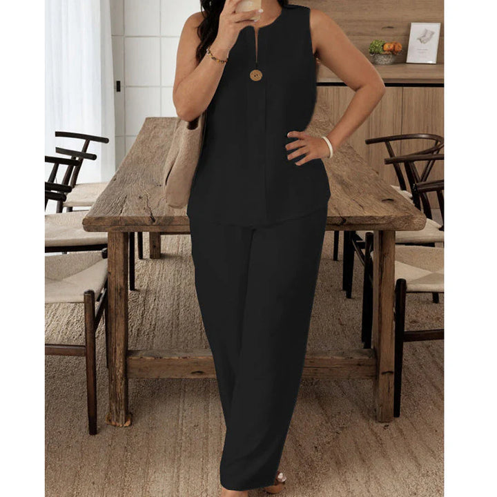 Jorevynna – Women's Elegant Flowing Sleeveless Pants Set