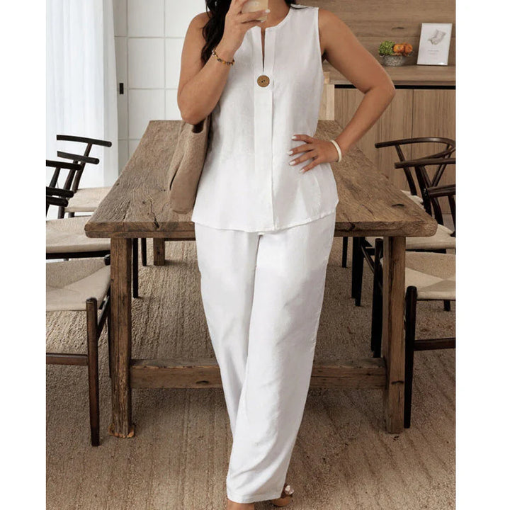 Jorevynna – Women's Elegant Flowing Sleeveless Pants Set