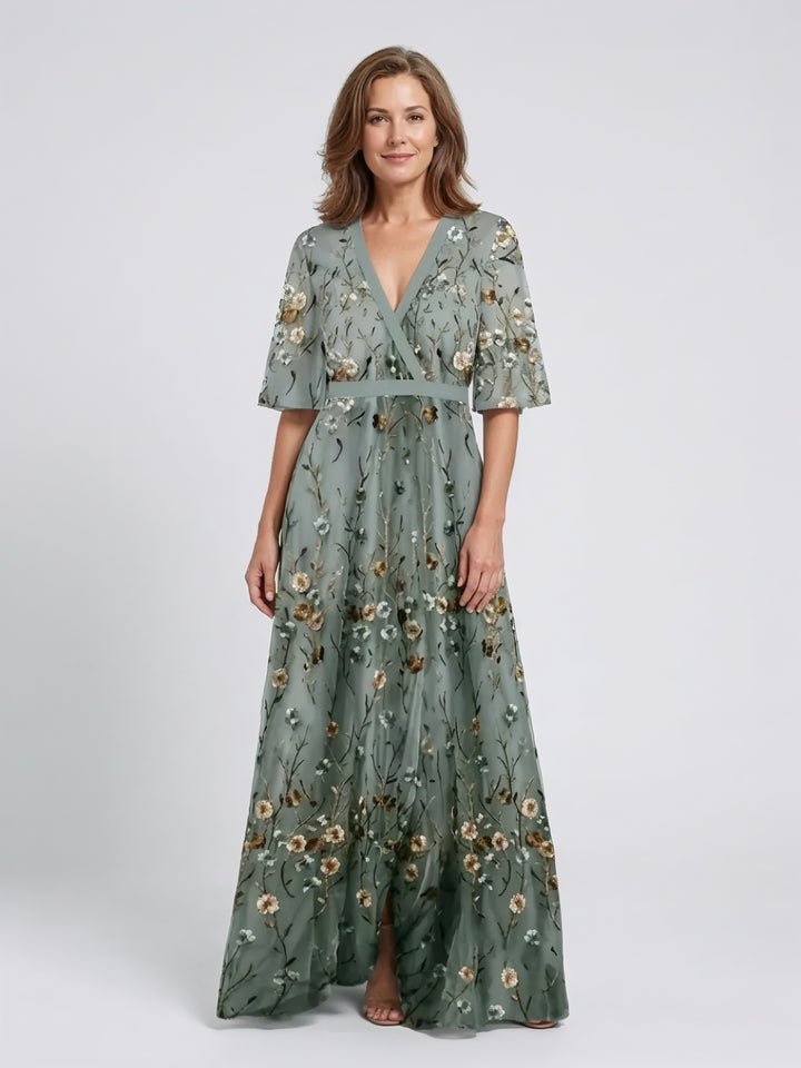Élodie™ | Floral V-Neck Maxi Dress