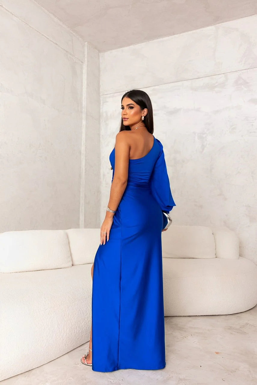 Mila™ | Elegant Satin Dress with Side Slit